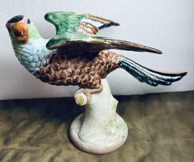 Mottahedeh DESIGN Italy Ceramic Parrot 7.5" MAJOLICA
