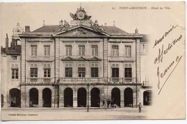 PONT A MOUSSON - Meurthe et Moselle - CPA 54 - hotel de ville - carte 1900