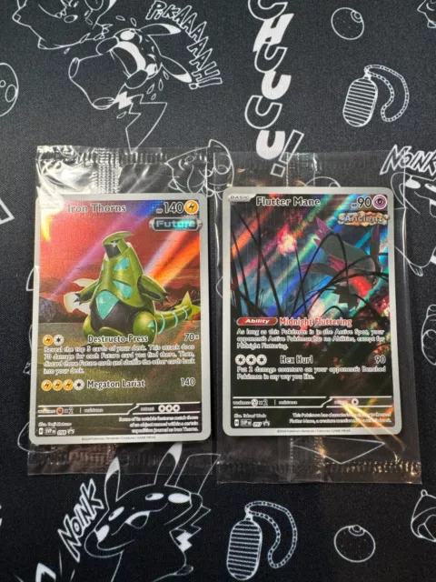 Pokemon Iron Dorns SVP098 + Flatter Mähne SVP097 schwarzer Stern Promo-Karten - VERSIEGELT