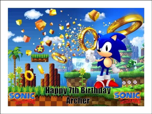 SONIC THE HEDGEHOG Cake Toppers Edible Icing Image Birthday Decoration #2