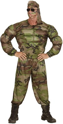 Widmann WIDMANN Camouflage Taglia XL Costume Carnevale Super Soldato Muscoloso 