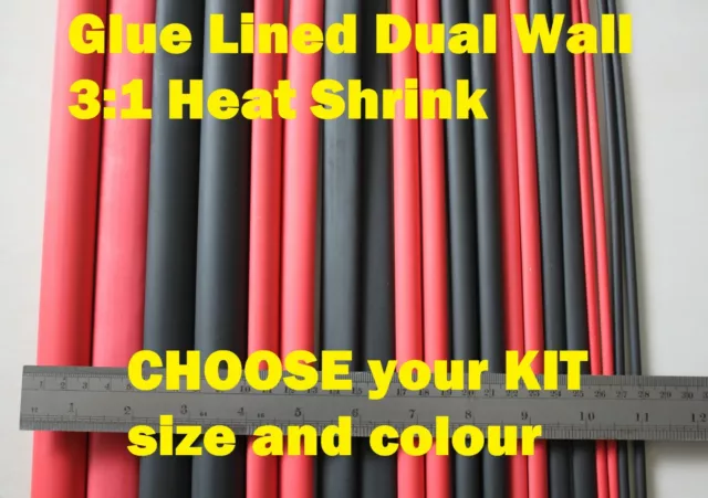 Kits fr $15.50  WATERPROOF Adhesive Dual Wall Glue Lined heat shrink tube joiner