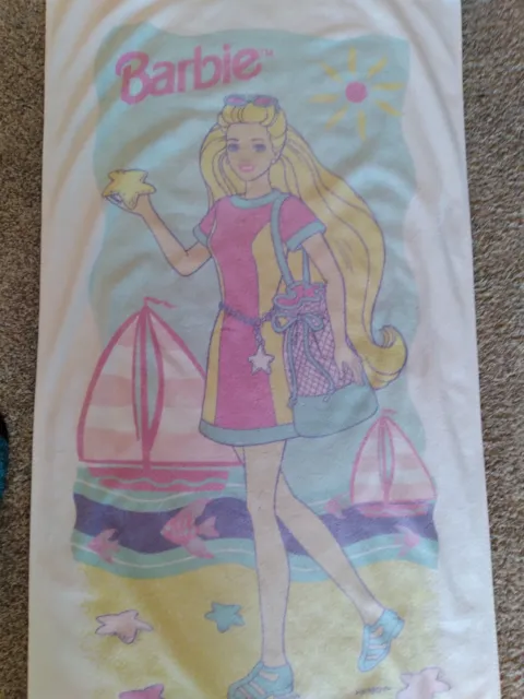 Barbie Beach Towel - Franco- 1997 Mattel Inc. 100% cotton - Authentic, Vintage