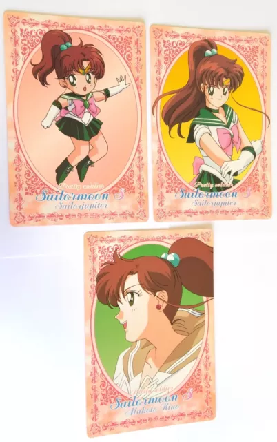 Sailor Moon S Bromide DX Part 4 Amada Lot 3 Jumbo Cards Jupiter Makoto Kino