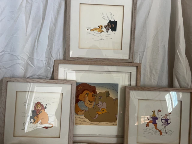 Lion King Serigraph "Mufasa, Sarabi, & Simba" 1994 Disney Treasures, Set Of 4