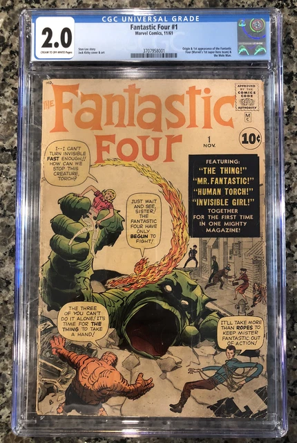 Fantastic Four (1961) #1 CGC GD 2.0 C/OW Pages Origin 1st Appearance!