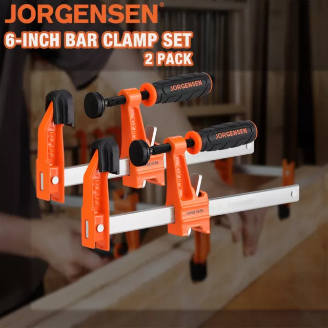 Jorgensen 6 Bar Clamp Set 4 Pack Steel F Clamp Light Duty 300 lbs Load  Limited