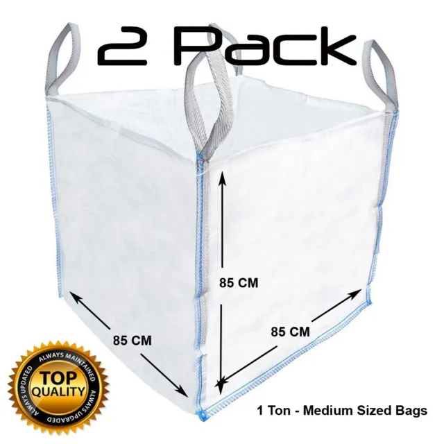 One Ton Bulk Bag Builders Sack Large Rubble Heavy Duty Dumpy Bag (2 PACK)