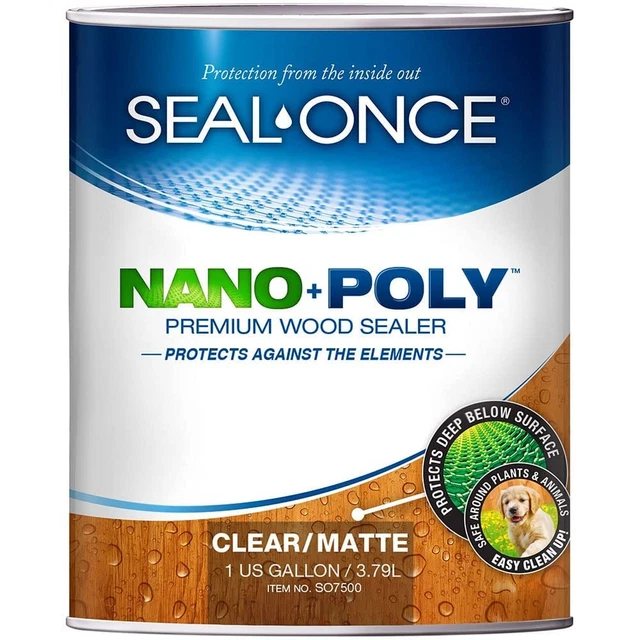 Seal-Once Nano+Poly Penetrating Wood Sealer with Polyurethane - Premium Water...
