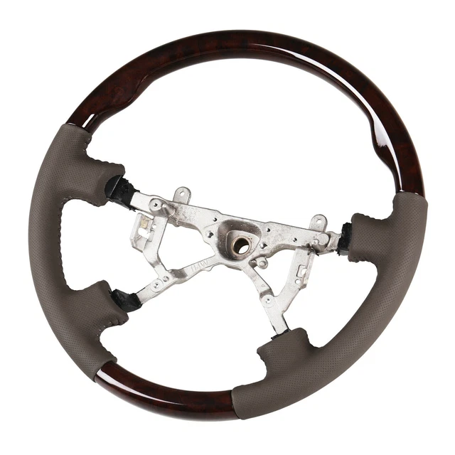 STEERING WHEEL DARK Wood Grain Leather Grip For Lexus LX470 Toyota Land