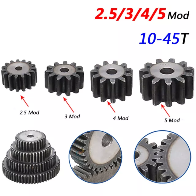 2.5,3,4,5 Mod Spur Gears Flat C45 Steel Gears Motor Gears Rough Gears 10T to 45T