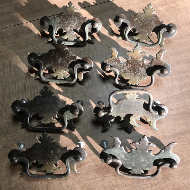 8 Antique  Drawer Pull Handle Ornate Victorian Replacement Part Hardware Dresser
