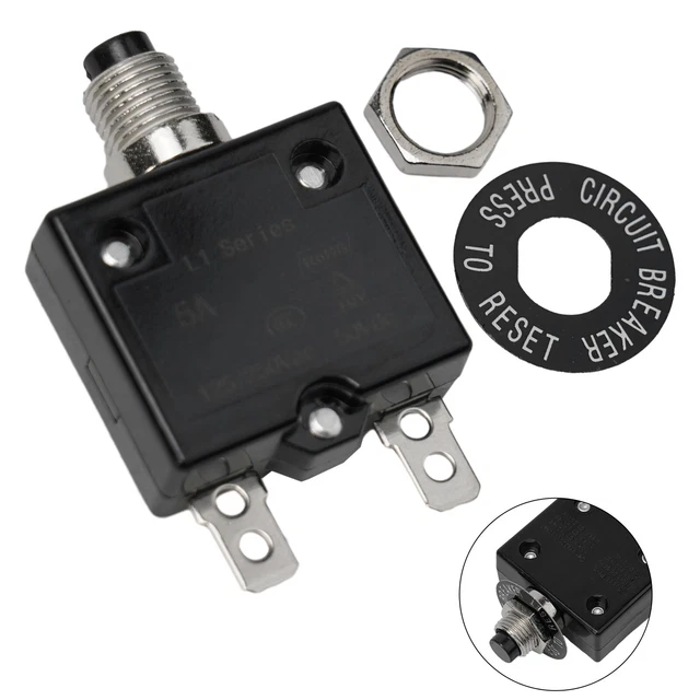 Disjoncteur Thermique 10A Bouton Poussoir - Protection Surcharge 250V