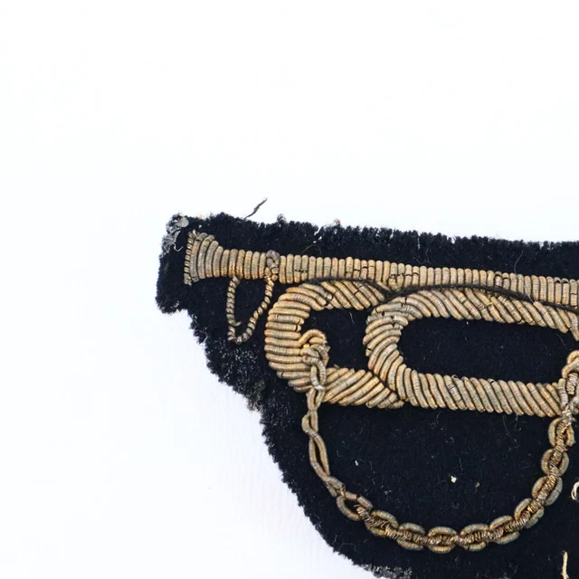 Pre WWII US Naval Academy Bullion Bugle Patch 4