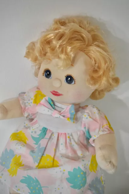 Vintage Mattel "My Child" Cloth Baby Girl Doll 1985 Rare Strawberry Blonde Hair