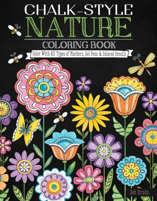 Chalk-Style Nature Coloring Book by Deb Strain  NEW Paperback  softback