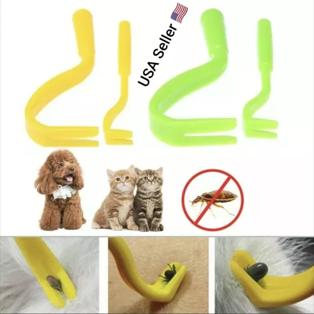 2 Pcs - Pet Tick Remover Tool Set Cat Dog Rabbit Human Tick Treatment