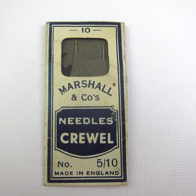 Antique Package Sewing Needles Marshall & Co Crewell #5/10 Nickel Plated
