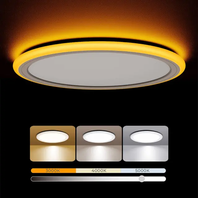 Dimmable LED Flush Mount Ceiling Light 13 In Round Lighting Lamp 24W Bedroom New
