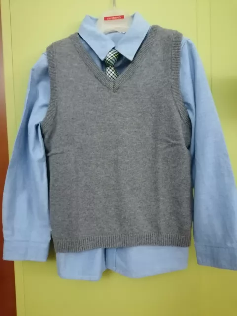 H & M Camicia  Gilet Cravatta Kids Bambino Taglia 5 6 Anni Colore Grigio