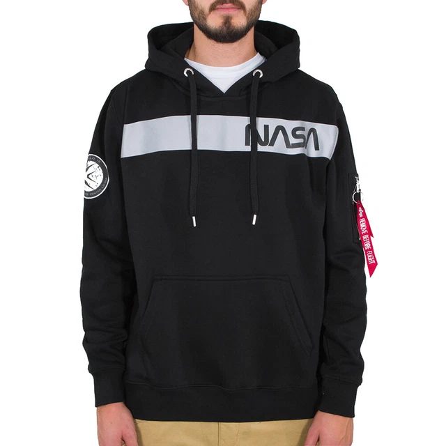 Alpha Industries Nasa Rn Felpa Cappuccio Nero