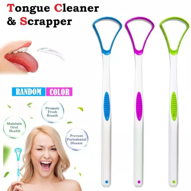 Tongue Cleaner Scraper Dental Care Oral Tounge Hygiene Brush Tool Kit Dual Head