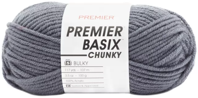 6 Pack Premier Basix Chunky Yarn-Slate 1145-39