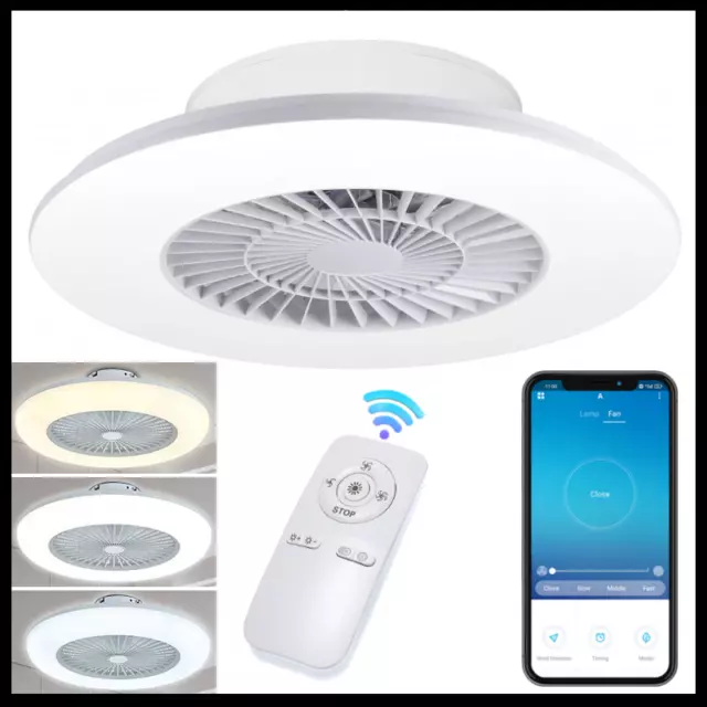 Ventilador de Techo con Luz Lámpara LED 40W Control con App y Mando a Distancia