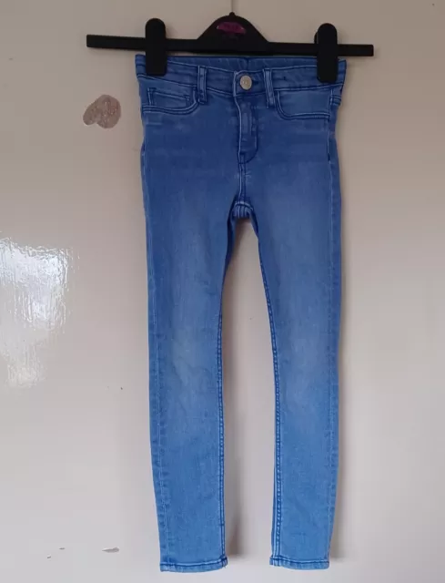 Jeans elasticizzati H&M bambina denim blu aderente età 4-5 anni