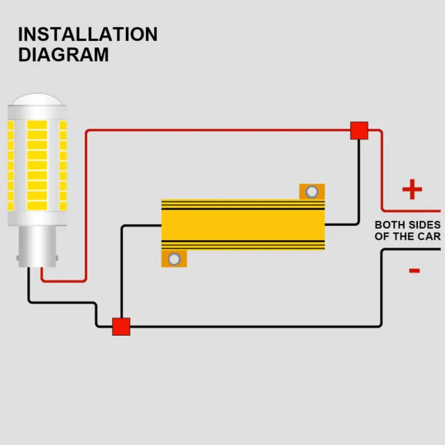 2Pcs Load Resistor 6ohm 50W LED Flash Turn Signal Light Controllers Waterproof