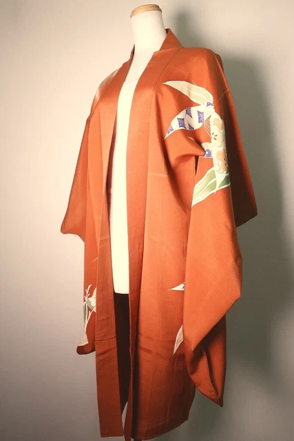 8752K1 Silk Vintage Japanese Kimono Haori Jacket Bamboo