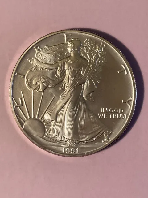 1991 American Eagle Silver Dollar - One troy oz - Uncirculated - Better Date
