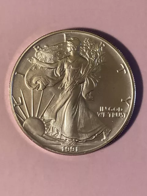 1991 American Eagle Silver Dollar - One troy oz - Uncirculated - Better Date 1991 American Eagle Silver Dollar - One troy oz - Uncirculated - Better Date