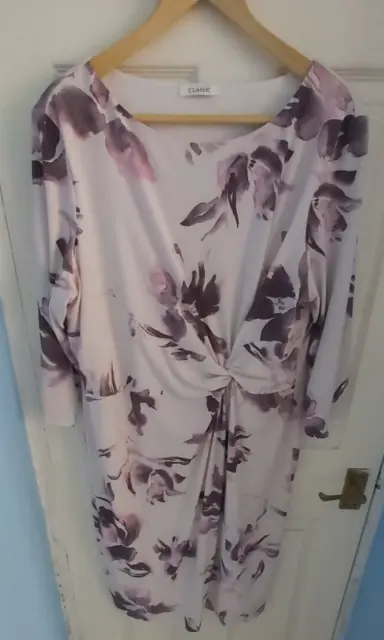Marks And Spencers Pink Mix Floral Women's Dress Size Uk 20 Eur 48