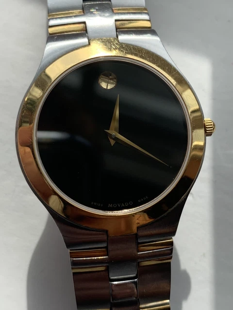 Orologio da uomo Movado Museum Fiero 81 G2 1899 bicolore oro e acciaio FWO 10