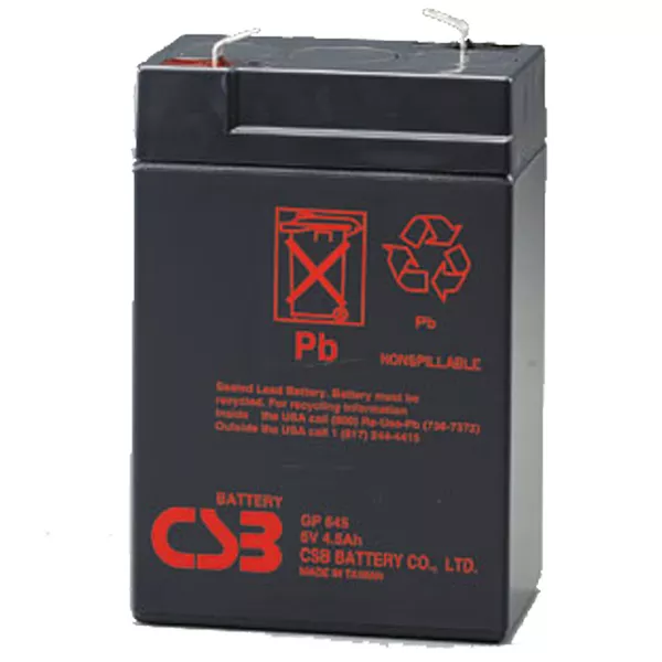 CSB GP 645 F1 Rechargeable Sealed Lead Acid Battery 6V 4.5Ah GP645F1 SLA