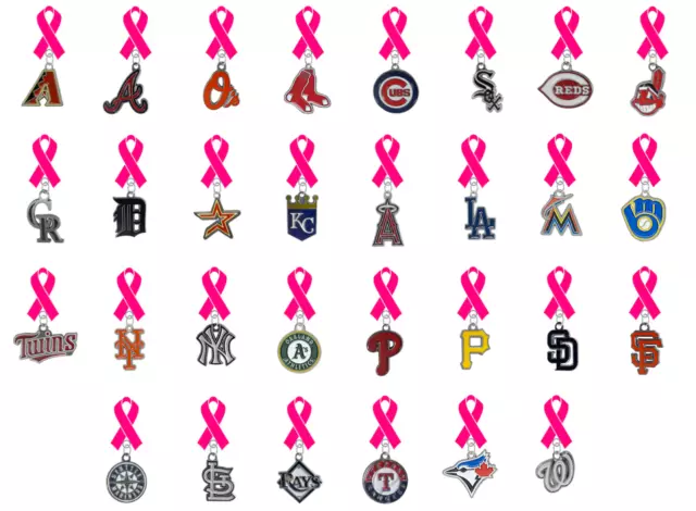 MLB Lapel Pin Breast Cancer Awareness Pink Ribbon Mothers Day PICK TEAM Baseball