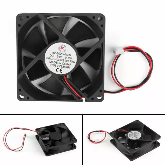 10Pcs DC Brushless Cool PC Computer Fan 24V 8025S 80x80x25mm 0.15A 2 Pin Wire