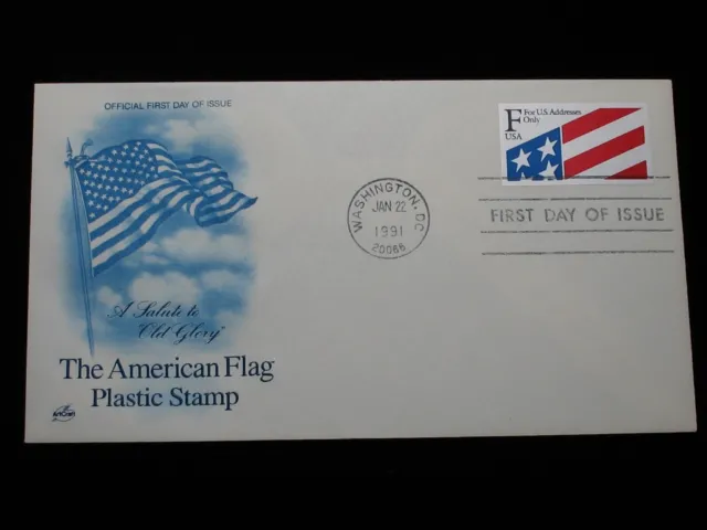 1991 * THE AMERICAN FLAF PLASTIC "F" STAMP * FIRST DAY COVER * 2522 * 29c