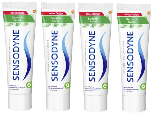 4 x Sensodyne Sensitive fluoride toothpaste 75ml