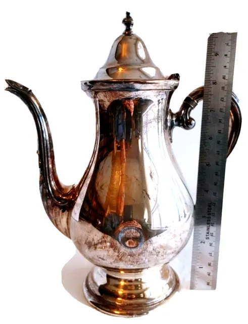 Wallace Silver Old Guilford Coffee Pot 9082 Silverplate Approx 10 7/8 "H  #17514