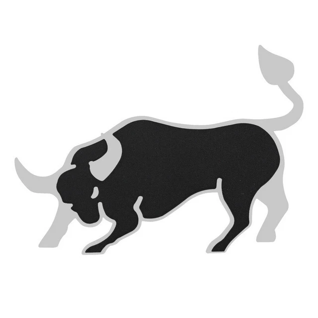 UNIVERSAL EMBLEM BADGE Decal Sticker Black Bull 3D Dual Layer Stainless ...
