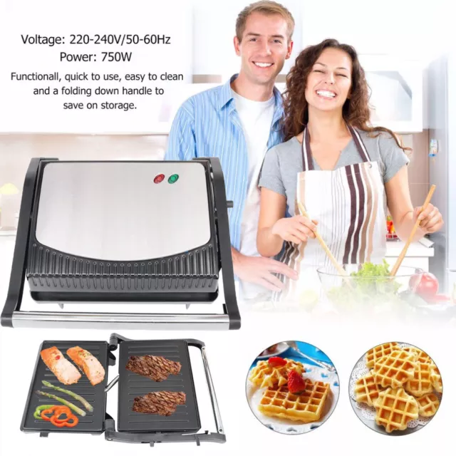 Heating Electric Sandwich Toastie Maker Steak Pan Baking Panini Grill Machine