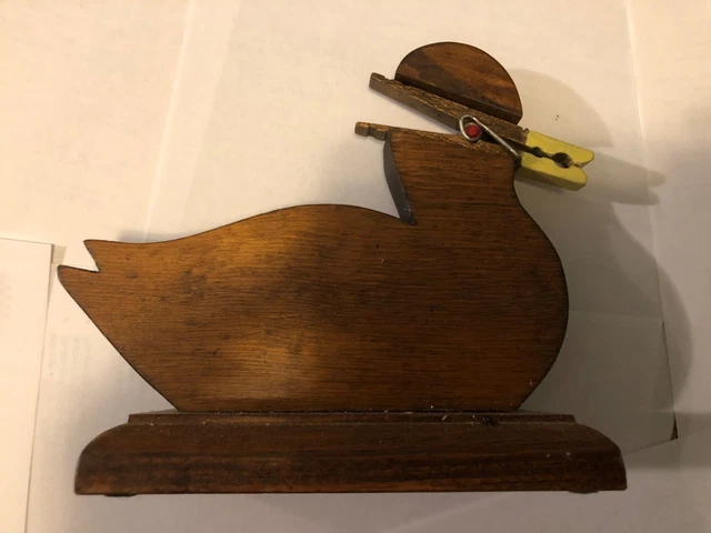Rare Antique/Vintage Duck -Hand Made Wooden Duck Signed Mildred Robert Vara?N.H.