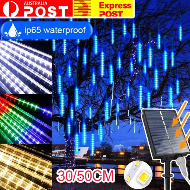 288LEDS Solar Meteor Shower Lights Falling Star Rain Drop Icicle Light Christmas