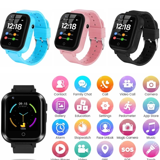 4G KINDER SMARTWATCH mit GPSTracker Anrufen Kamera SOS Handy