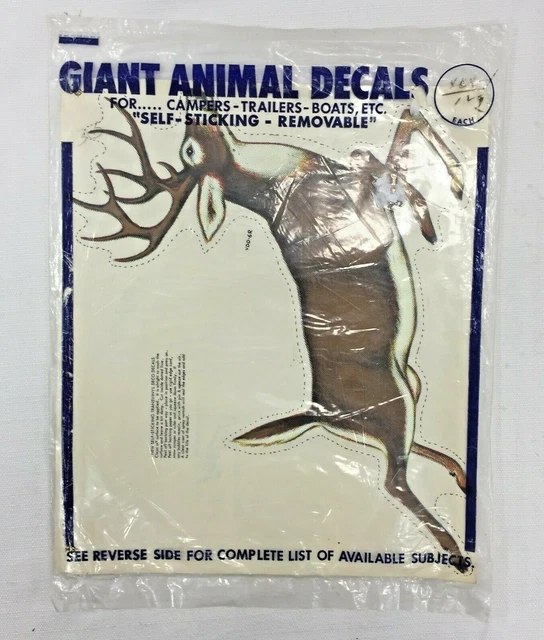 VINTAGE LINDGRENTURNER GIANT Animal Transfer Decal Buck Deer Camper RV