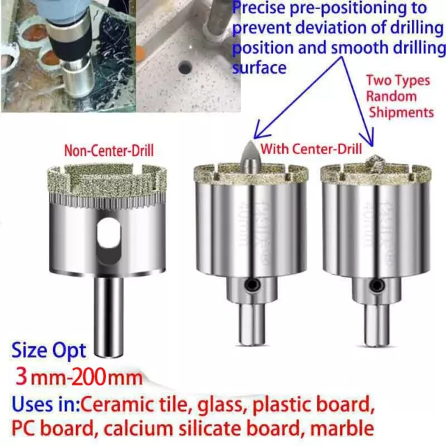 Diamond Holesaw 3mm-160mm Drill Bit Cutter Tile Ceramic Glass Porcelain Marble