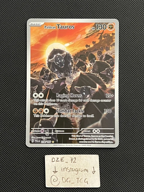 Pokemon Paldea Evolved - Paldean Tauros - 218/193 - Illustration Art Rare - MINT