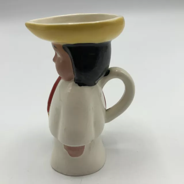 Vintage Figural Pitcher Boy with Serape Hand Painted 3.5” Made in Czechoslovakia 3